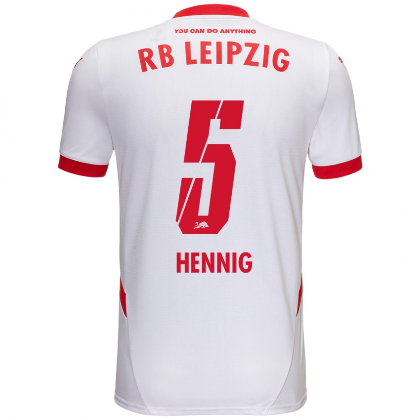 Herren Lenny Hennig #5 Weiß Rot Heimtrikot Trikot 2024/25 T-Shirt Österreich