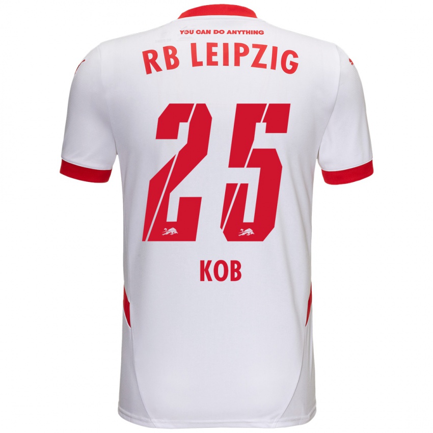 Herren Leon Koß #25 Weiß Rot Heimtrikot Trikot 2024/25 T-Shirt Österreich