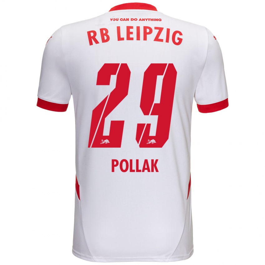 Herren Julia Pollak #29 Weiß Rot Heimtrikot Trikot 2024/25 T-Shirt Österreich