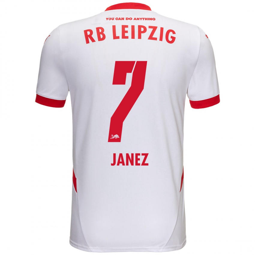 Herren Korina Lara Janež #7 Weiß Rot Heimtrikot Trikot 2024/25 T-Shirt Österreich