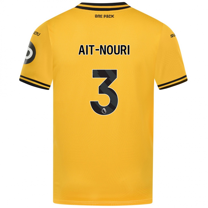 Herren Rayan Ait-Nouri #3 Gelb Heimtrikot Trikot 2024/25 T-Shirt Österreich