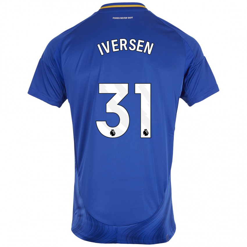 Herren Daniel Iversen #31 Blau Weiß Heimtrikot Trikot 2024/25 T-Shirt Österreich