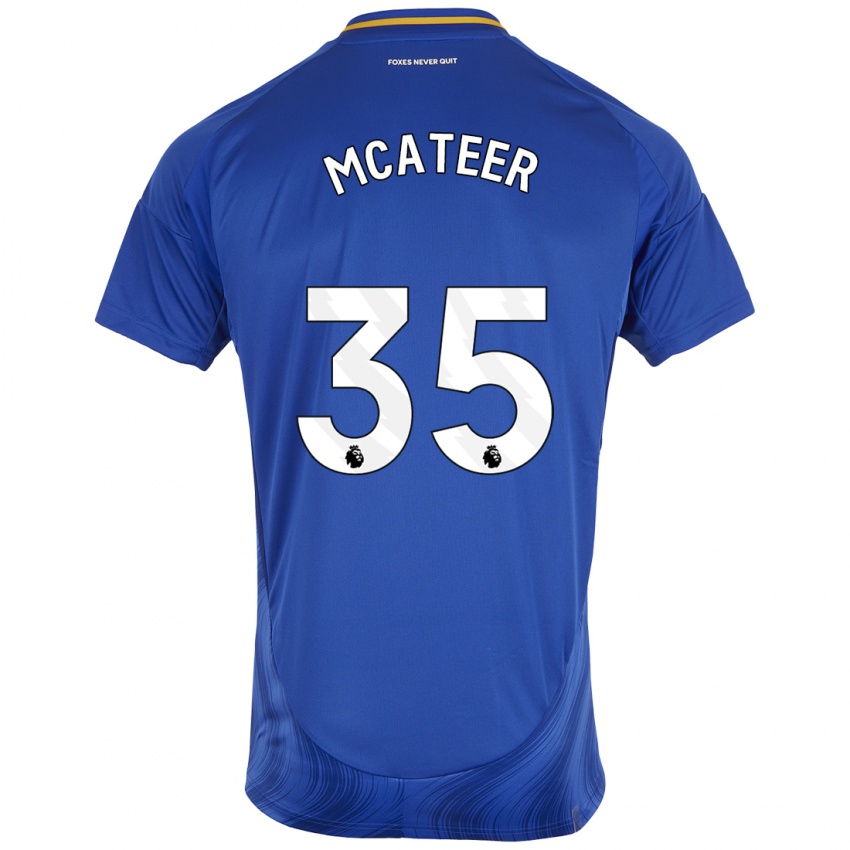 Herren Kasey Mcateer #35 Blau Weiß Heimtrikot Trikot 2024/25 T-Shirt Österreich