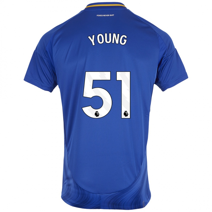 Herren Brad Young #51 Blau Weiß Heimtrikot Trikot 2024/25 T-Shirt Österreich