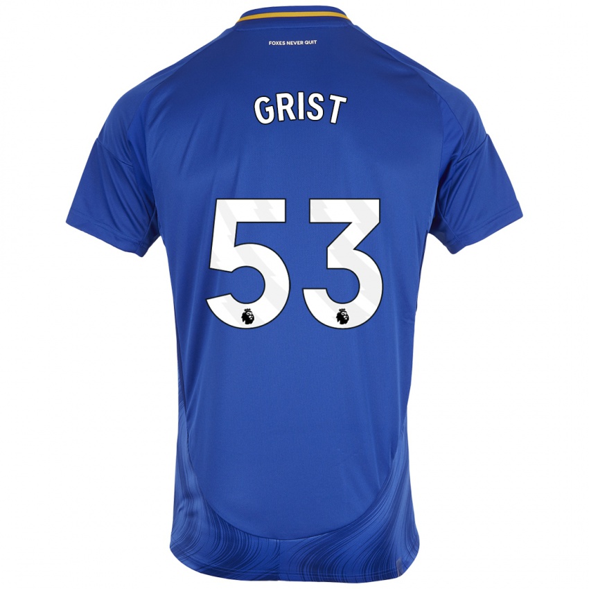 Herren Ben Grist #53 Blau Weiß Heimtrikot Trikot 2024/25 T-Shirt Österreich