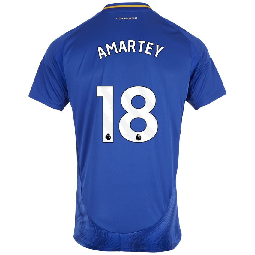 Herren Daniel Amartey #18 Blau Weiß Heimtrikot Trikot 2024/25 T-Shirt Österreich