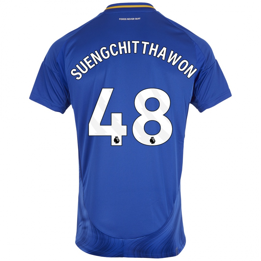 Herren Thanawat Suengchitthawon #48 Blau Weiß Heimtrikot Trikot 2024/25 T-Shirt Österreich