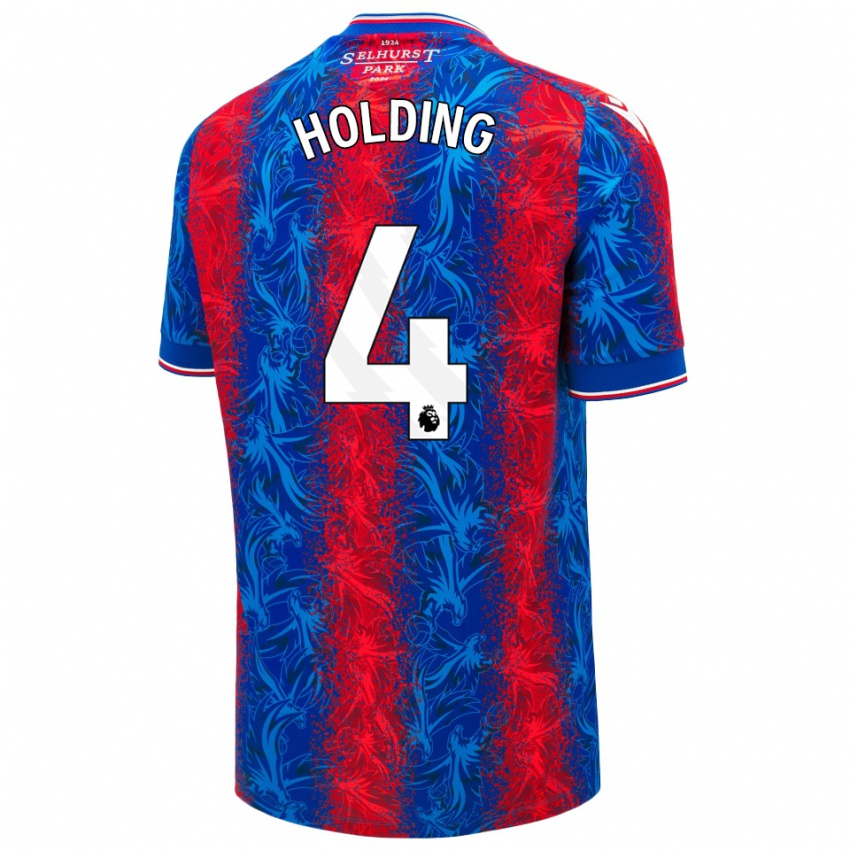 Herren Rob Holding #4 Rot Blauen Streifen Heimtrikot Trikot 2024/25 T-Shirt Österreich