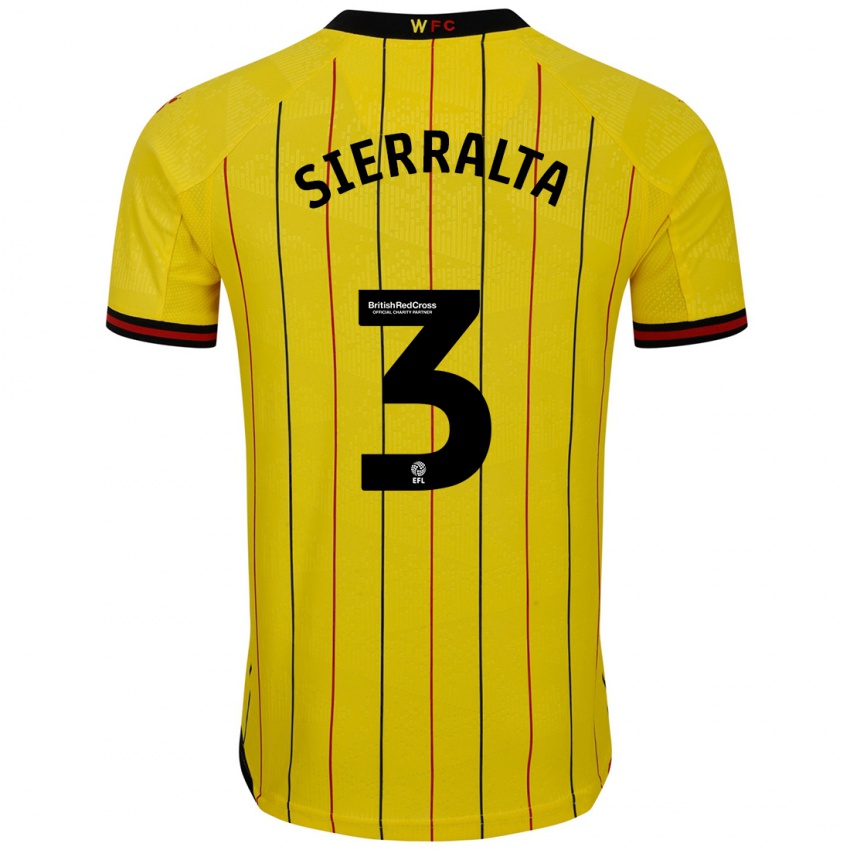 Herren Francisco Sierralta #3 Gelb Schwarz Heimtrikot Trikot 2024/25 T-Shirt Österreich