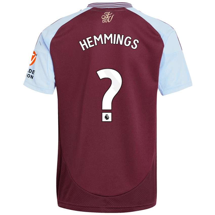 Herren George Hemmings #0 Burgunder Himmelblau Heimtrikot Trikot 2024/25 T-Shirt Österreich