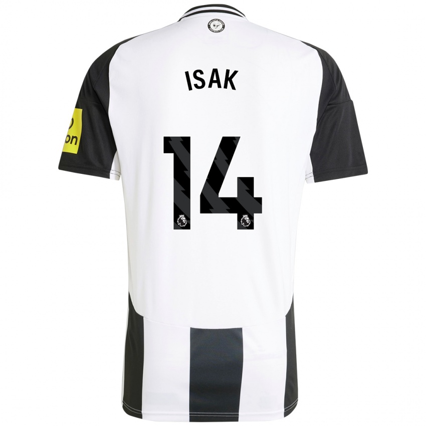 Herren Alexander Isak #14 Weiß Schwarz Heimtrikot Trikot 2024/25 T-Shirt Österreich