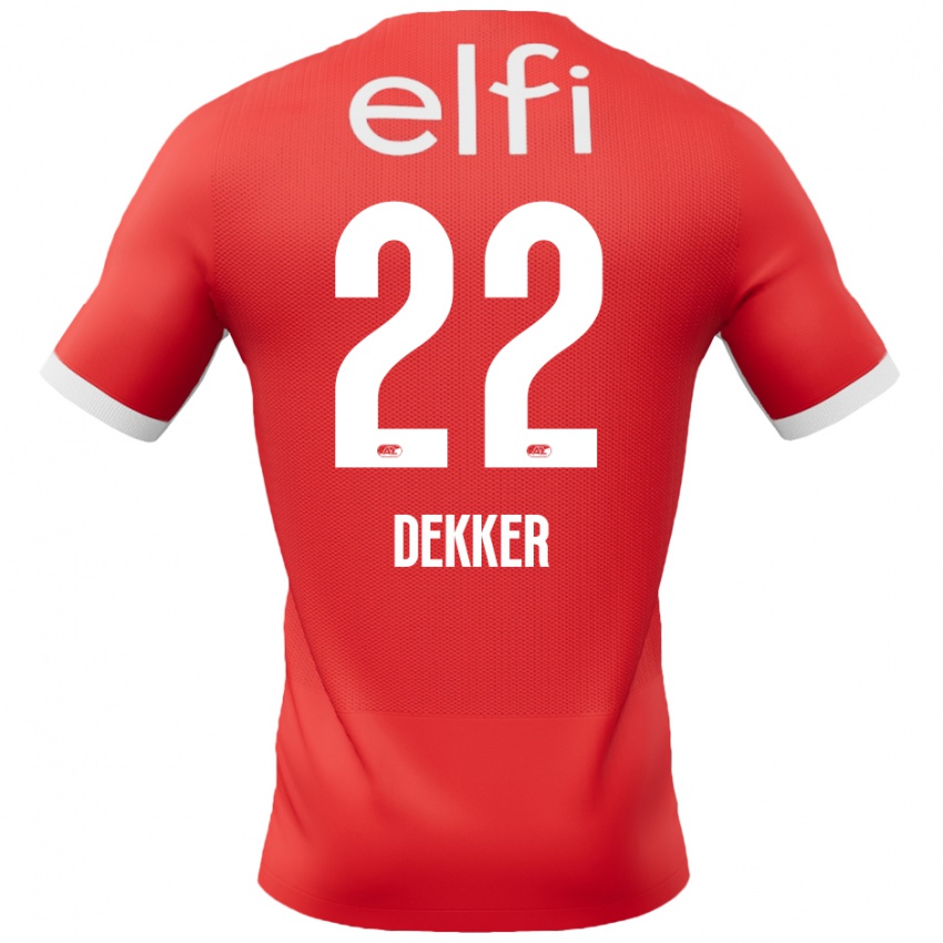 Herren Maxim Dekker #22 Rot Weiß Heimtrikot Trikot 2024/25 T-Shirt Österreich