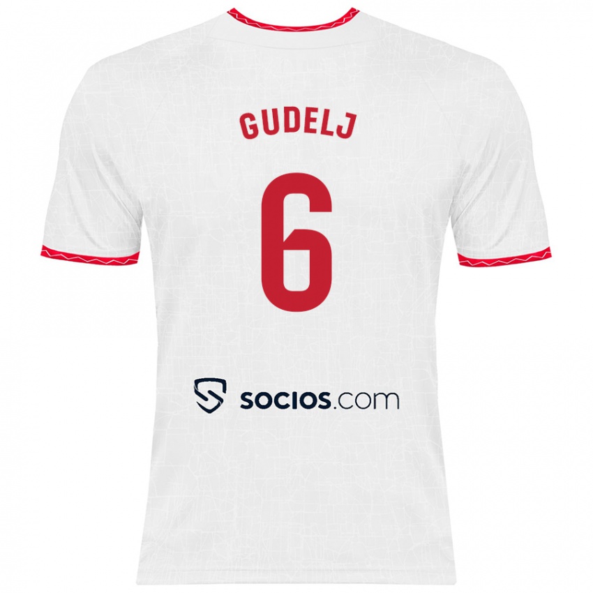 Herren Nemanja Gudelj #6 Weiß Rot Heimtrikot Trikot 2024/25 T-Shirt Österreich