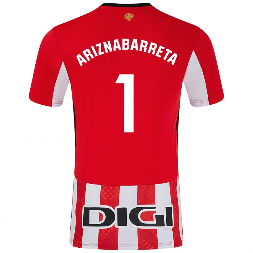 Herren Oier Ariznabarreta #1 Rot Weiß Heimtrikot Trikot 2024/25 T-Shirt Österreich