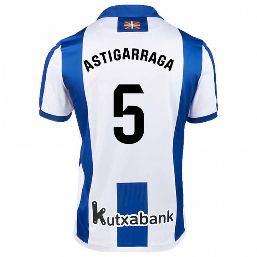 Herren Eneko Astigarraga #5 Weiß Blau Heimtrikot Trikot 2024/25 T-Shirt Österreich