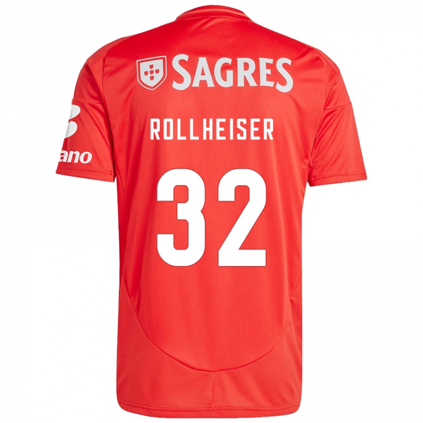 Herren Benjamín Rollheiser #32 Rot Weiß Heimtrikot Trikot 2024/25 T-Shirt Österreich