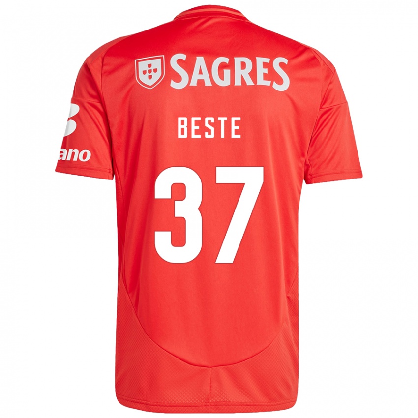 Herren Jan-Niklas Beste #37 Rot Weiß Heimtrikot Trikot 2024/25 T-Shirt Österreich