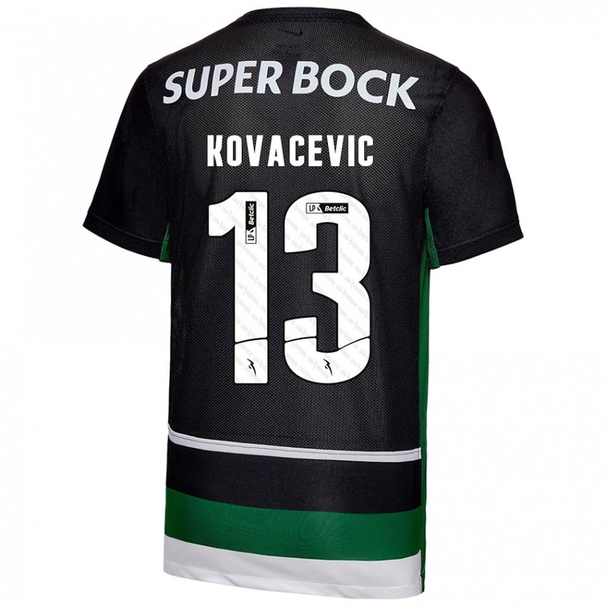 Herren Vladan Kovacevic #13 Schwarz Weiß Grün Heimtrikot Trikot 2024/25 T-Shirt Österreich