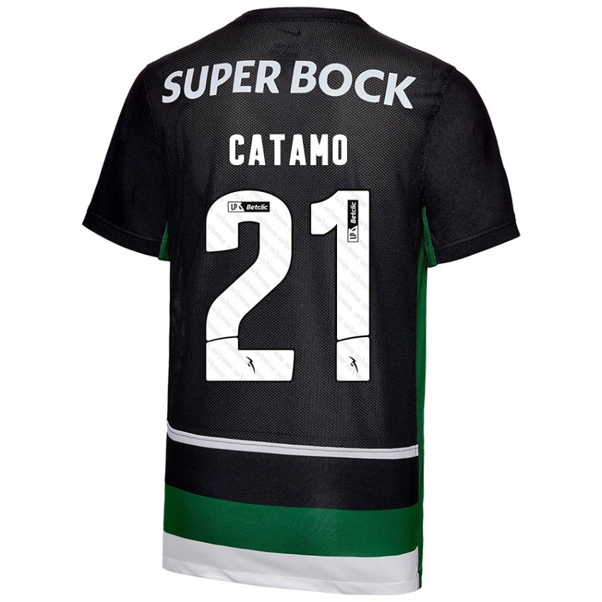 Herren Geny Catamo #21 Schwarz Weiß Grün Heimtrikot Trikot 2024/25 T-Shirt Österreich