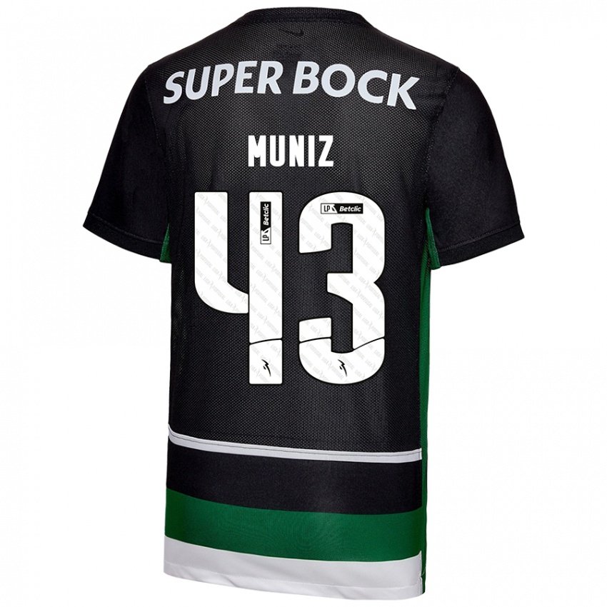 Herren João Muniz #43 Schwarz Weiß Grün Heimtrikot Trikot 2024/25 T-Shirt Österreich