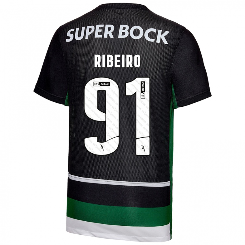 Herren Rodrigo Ribeiro #91 Schwarz Weiß Grün Heimtrikot Trikot 2024/25 T-Shirt Österreich