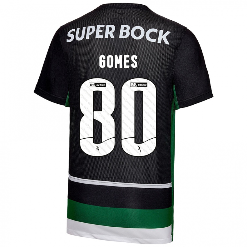 Herren Luís Gomes #80 Schwarz Weiß Grün Heimtrikot Trikot 2024/25 T-Shirt Österreich