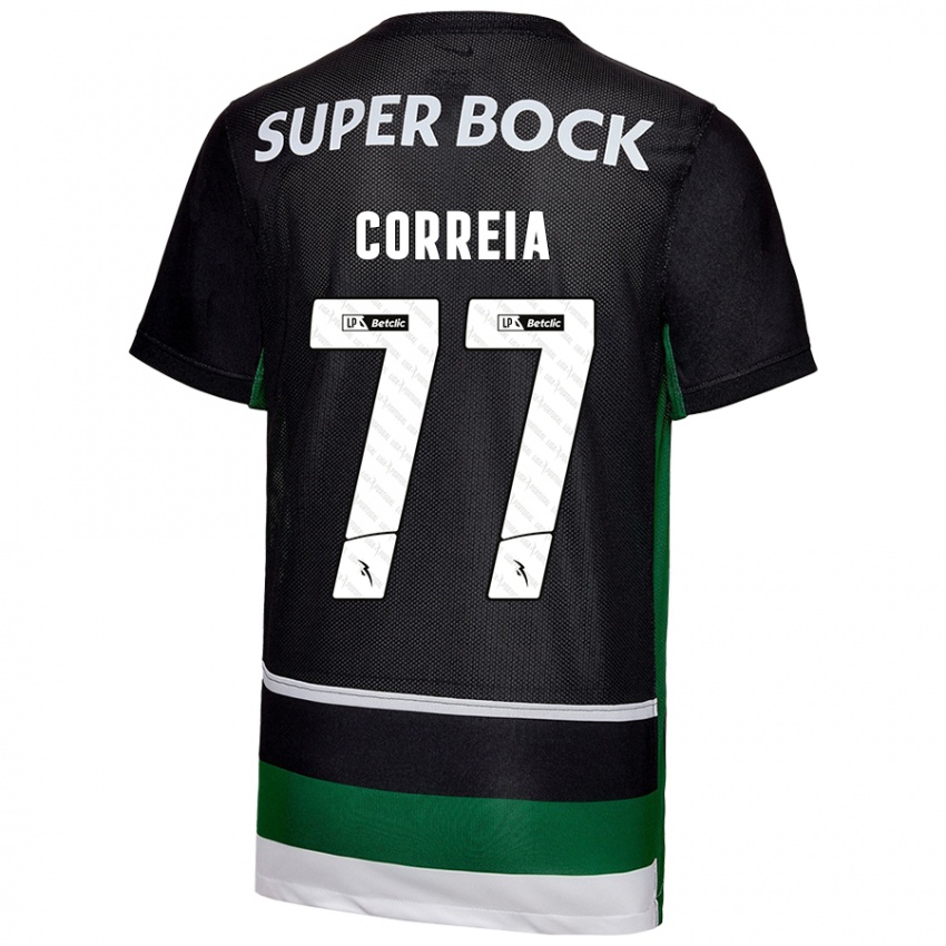 Herren Alícia Correia #77 Schwarz Weiß Grün Heimtrikot Trikot 2024/25 T-Shirt Österreich