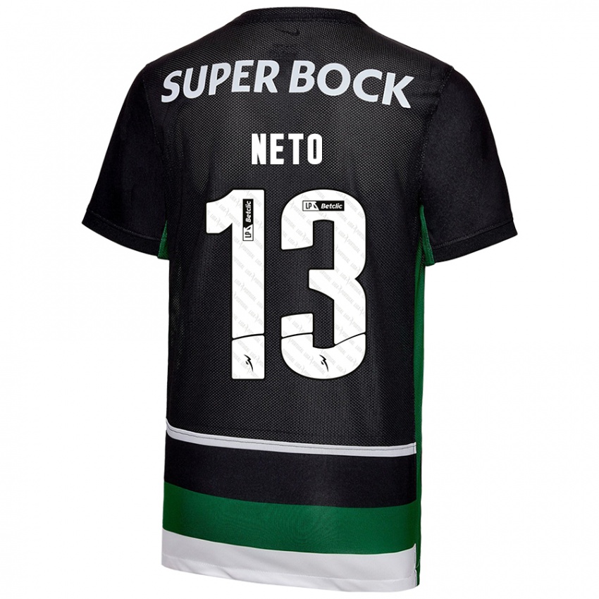 Herren Luis Neto #13 Schwarz Weiß Grün Heimtrikot Trikot 2024/25 T-Shirt Österreich