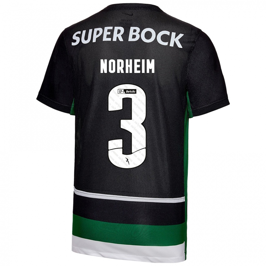 Herren Andrea Norheim #3 Schwarz Weiß Grün Heimtrikot Trikot 2024/25 T-Shirt Österreich