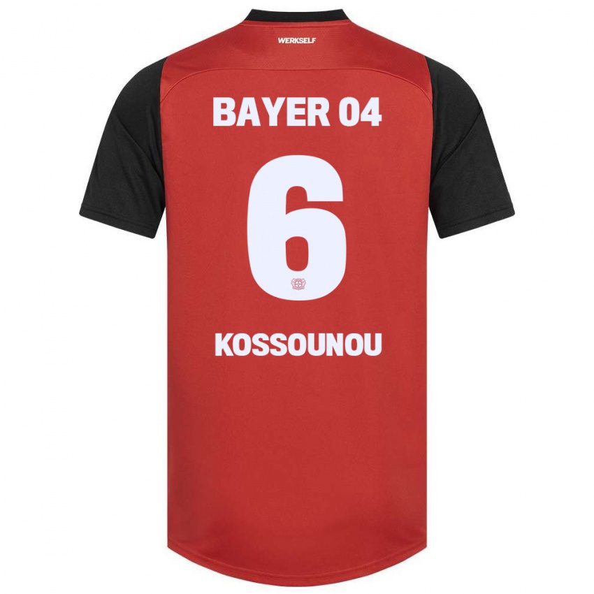 Herren Odilon Kossounou #6 Rot Schwarz Heimtrikot Trikot 2024/25 T-Shirt Österreich