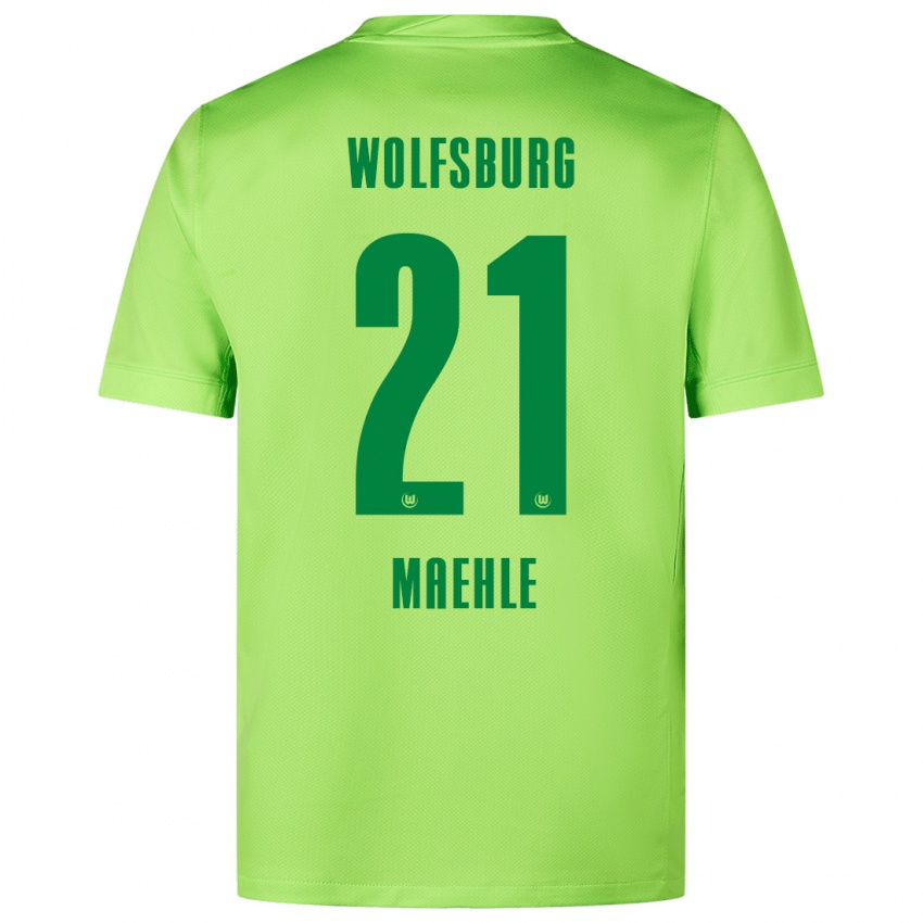 Herren Joakim Maehle #21 Fluoreszierendes Grün Heimtrikot Trikot 2024/25 T-Shirt Österreich