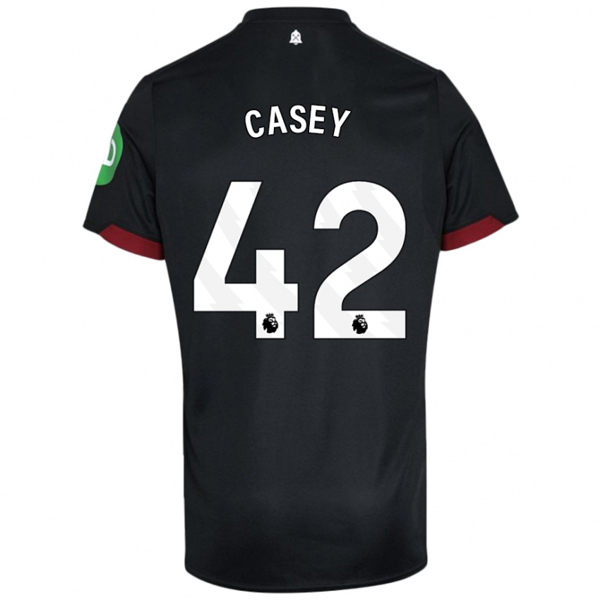 Herren Kaelan Casey #42 Schwarz Weiß Auswärtstrikot Trikot 2024/25 T-Shirt Österreich