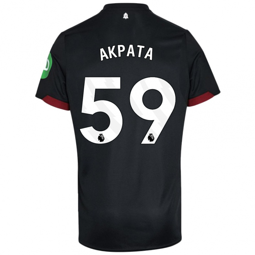 Herren Tyron Akpata #59 Schwarz Weiß Auswärtstrikot Trikot 2024/25 T-Shirt Österreich