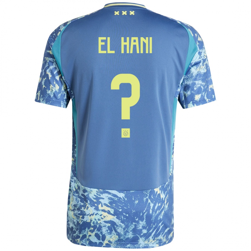 Herren Aymean El Hani #0 Grau Blau Gelb Auswärtstrikot Trikot 2024/25 T-Shirt Österreich