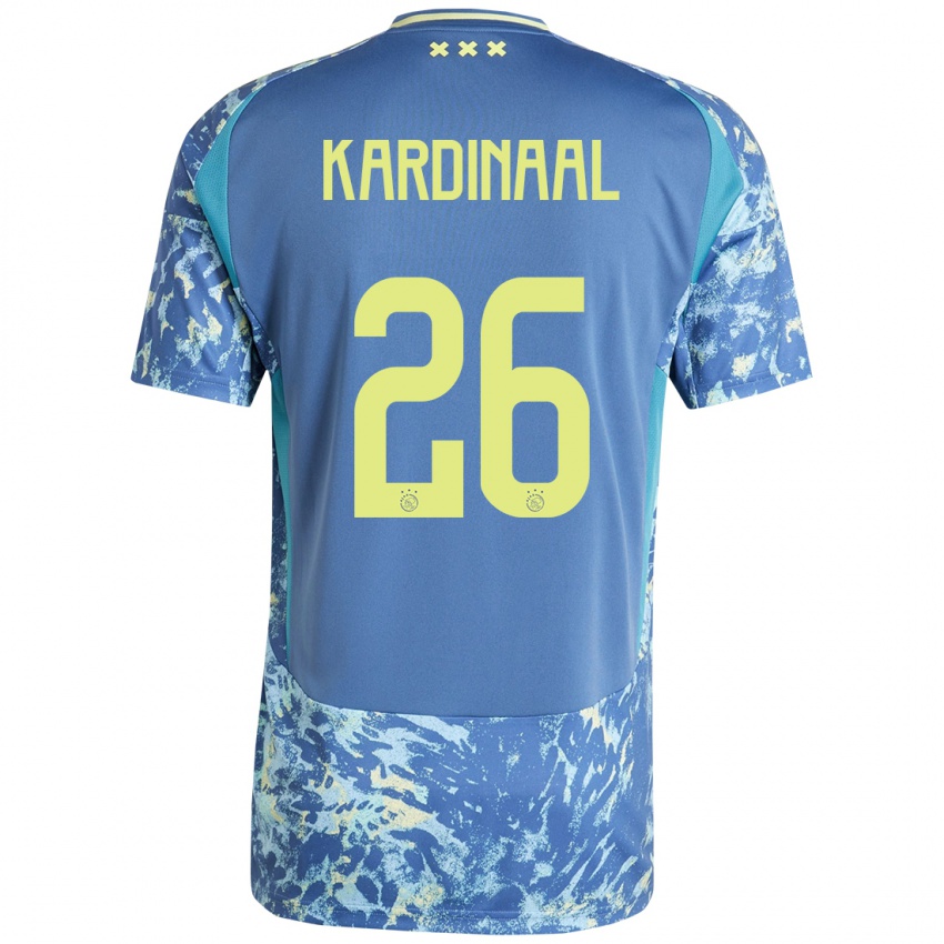 Herren Isa Kardinaal #26 Grau Blau Gelb Auswärtstrikot Trikot 2024/25 T-Shirt Österreich