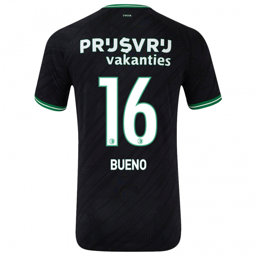 Herren Hugo Bueno #16 Schwarz Grün Auswärtstrikot Trikot 2024/25 T-Shirt Österreich