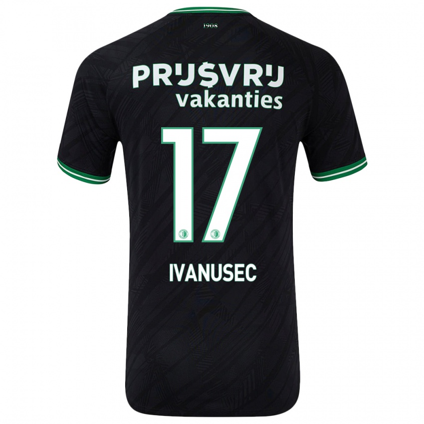 Herren Luka Ivanusec #17 Schwarz Grün Auswärtstrikot Trikot 2024/25 T-Shirt Österreich