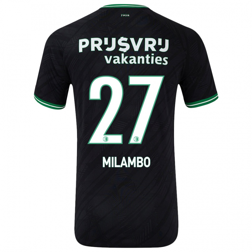 Herren Antoni Milambo #27 Schwarz Grün Auswärtstrikot Trikot 2024/25 T-Shirt Österreich