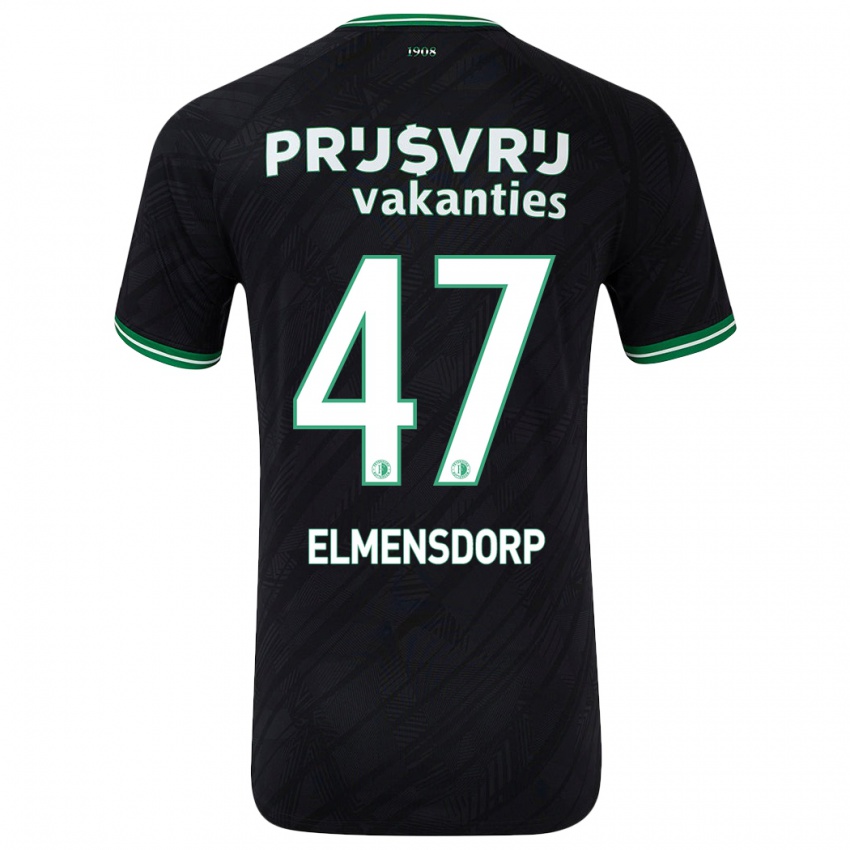 Herren Paris Elmensdorp #47 Schwarz Grün Auswärtstrikot Trikot 2024/25 T-Shirt Österreich