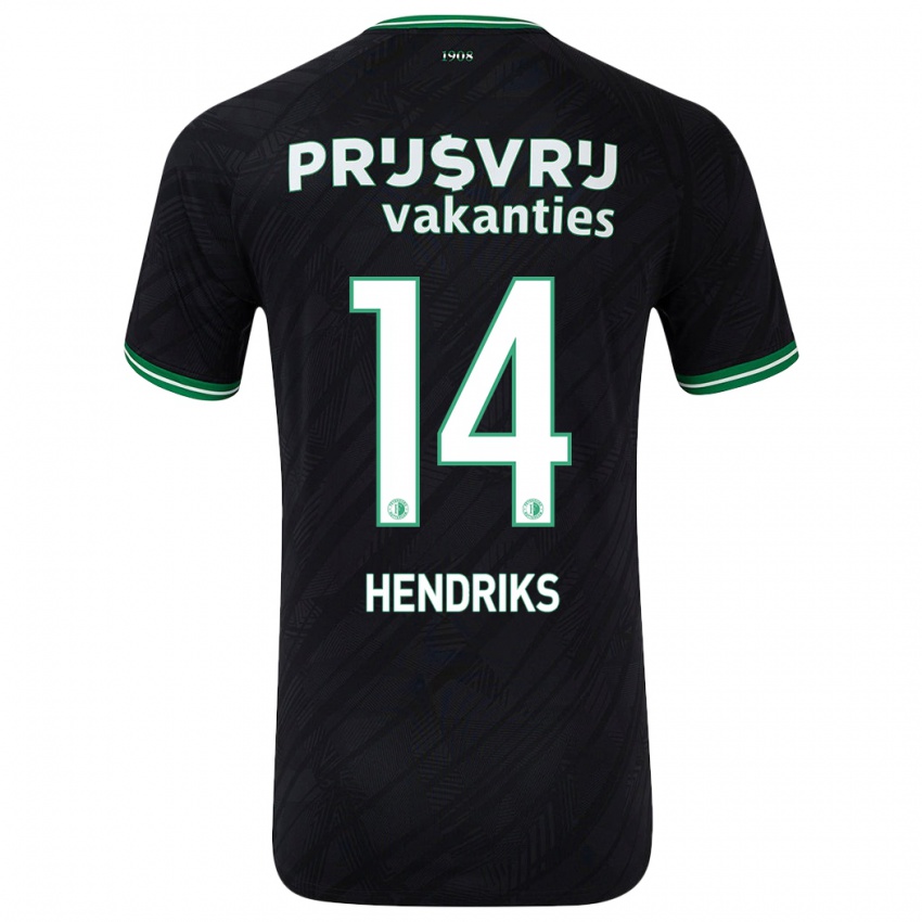 Herren Kim Hendriks #14 Schwarz Grün Auswärtstrikot Trikot 2024/25 T-Shirt Österreich