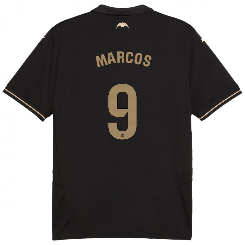 Herren Ana Marcos #9 Schwarz Auswärtstrikot Trikot 2024/25 T-Shirt Österreich