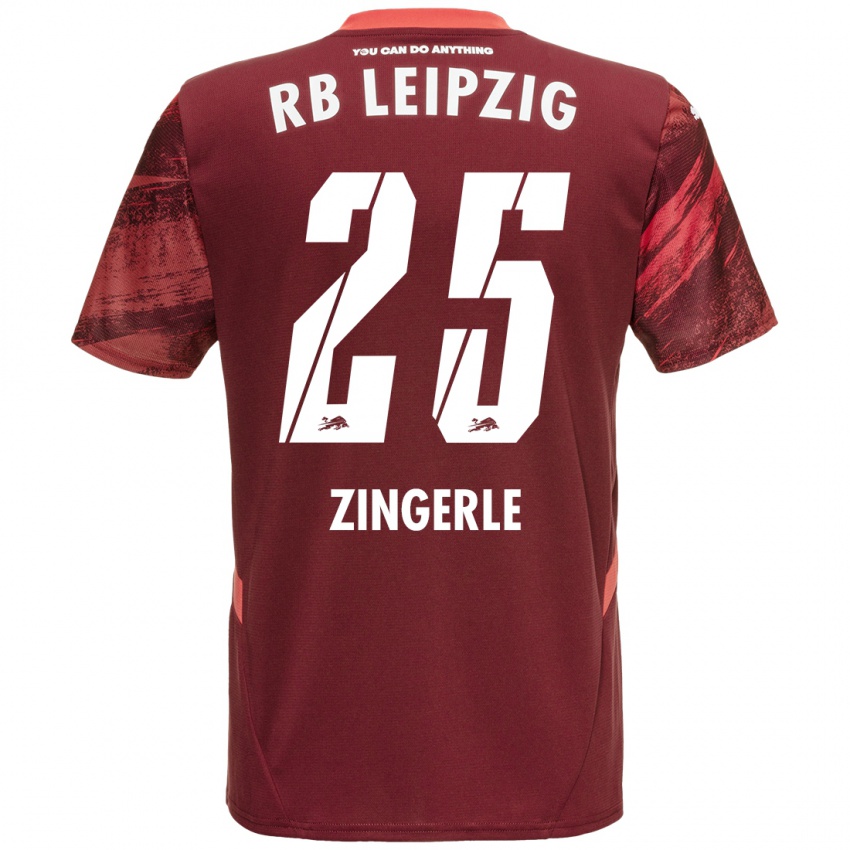 Herren Leopold Zingerle #25 Burgunderrot Auswärtstrikot Trikot 2024/25 T-Shirt Österreich