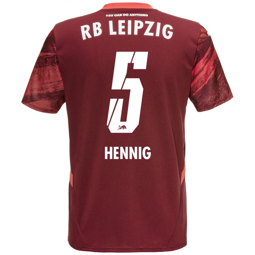 Herren Lenny Hennig #5 Burgunderrot Auswärtstrikot Trikot 2024/25 T-Shirt Österreich