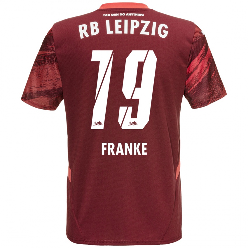 Herren Lenny Franke #19 Burgunderrot Auswärtstrikot Trikot 2024/25 T-Shirt Österreich