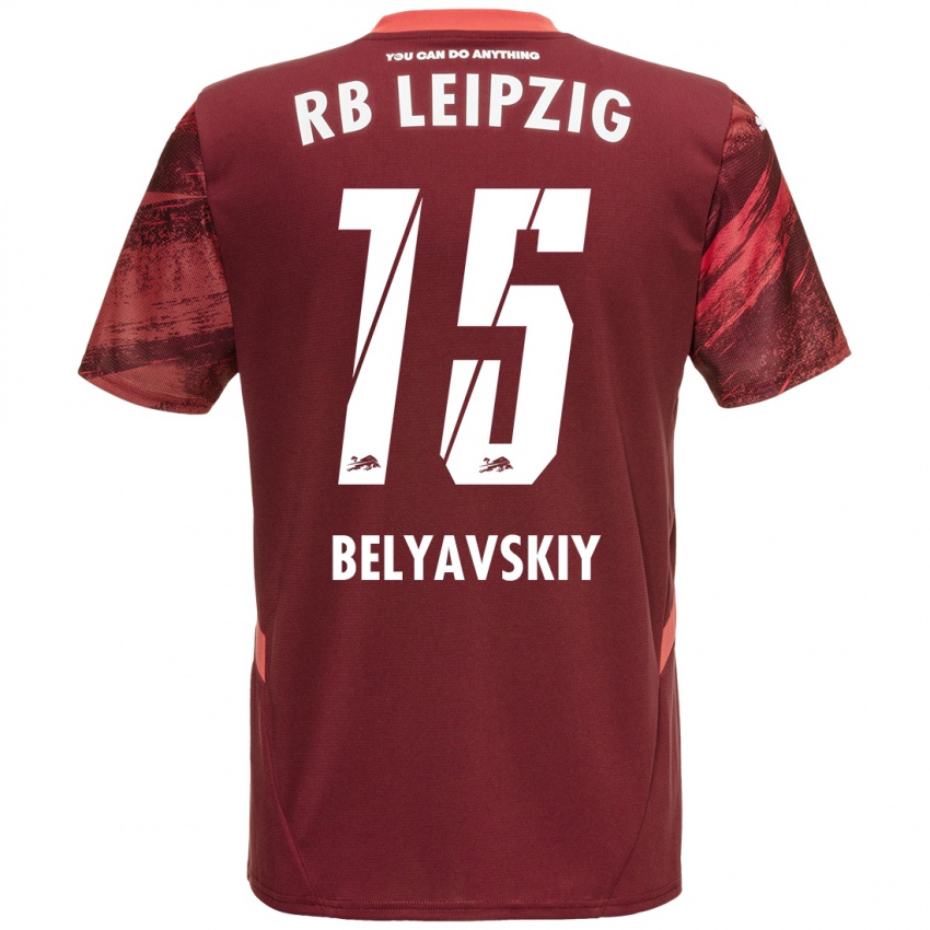 Herren David Belyavskiy #15 Burgunderrot Auswärtstrikot Trikot 2024/25 T-Shirt Österreich