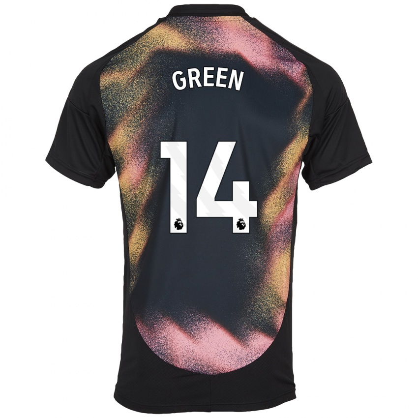 Herren Josie Green #14 Schwarz Weiß Auswärtstrikot Trikot 2024/25 T-Shirt Österreich