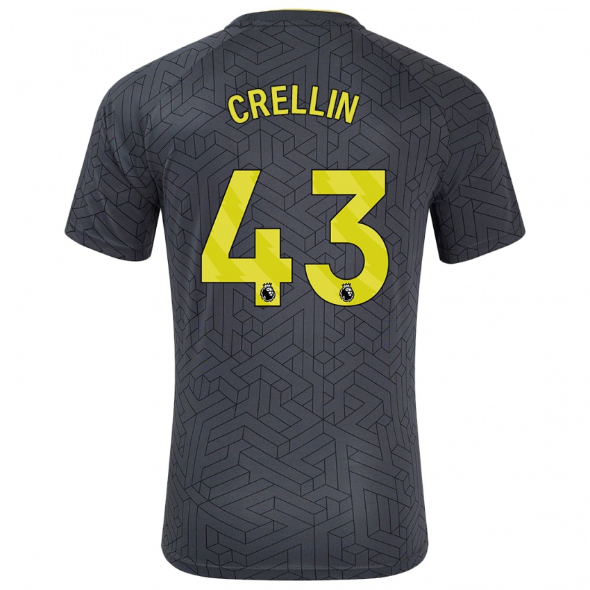 Herren Billy Crellin #43 Schwarz Gelb Auswärtstrikot Trikot 2024/25 T-Shirt Österreich