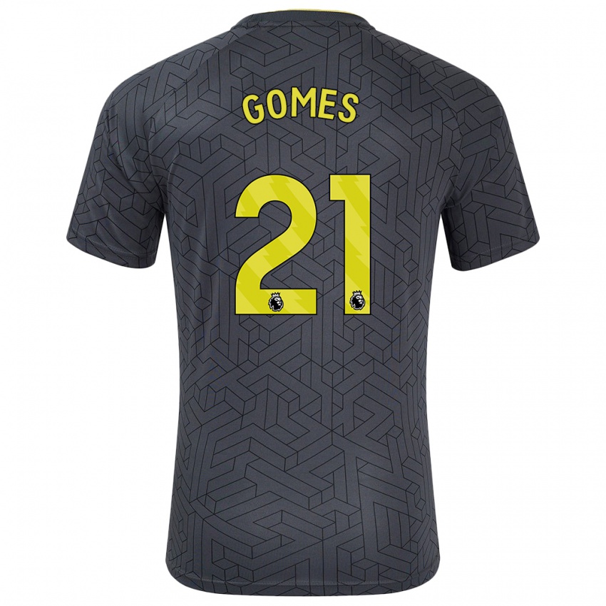 Herren Andre Gomes #21 Schwarz Gelb Auswärtstrikot Trikot 2024/25 T-Shirt Österreich