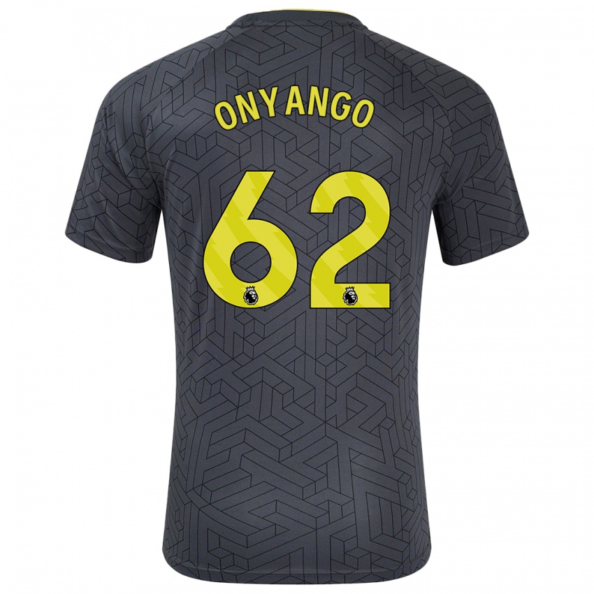 Herren Tyler Onyango #62 Schwarz Gelb Auswärtstrikot Trikot 2024/25 T-Shirt Österreich