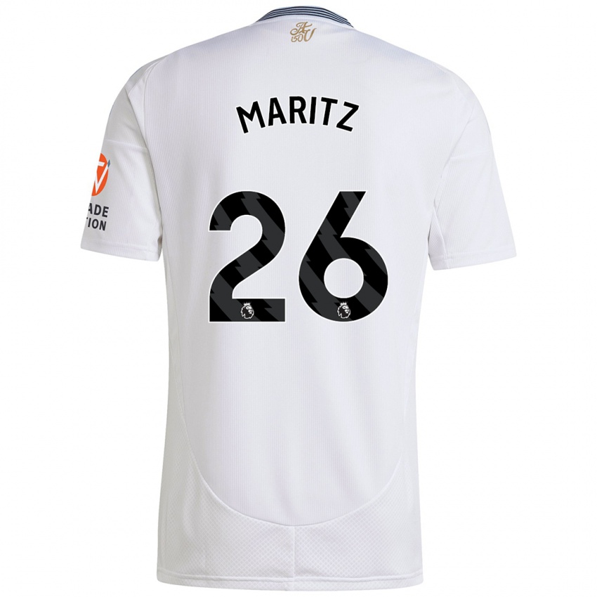 Herren Noelle Maritz #26 Weiß Auswärtstrikot Trikot 2024/25 T-Shirt Österreich